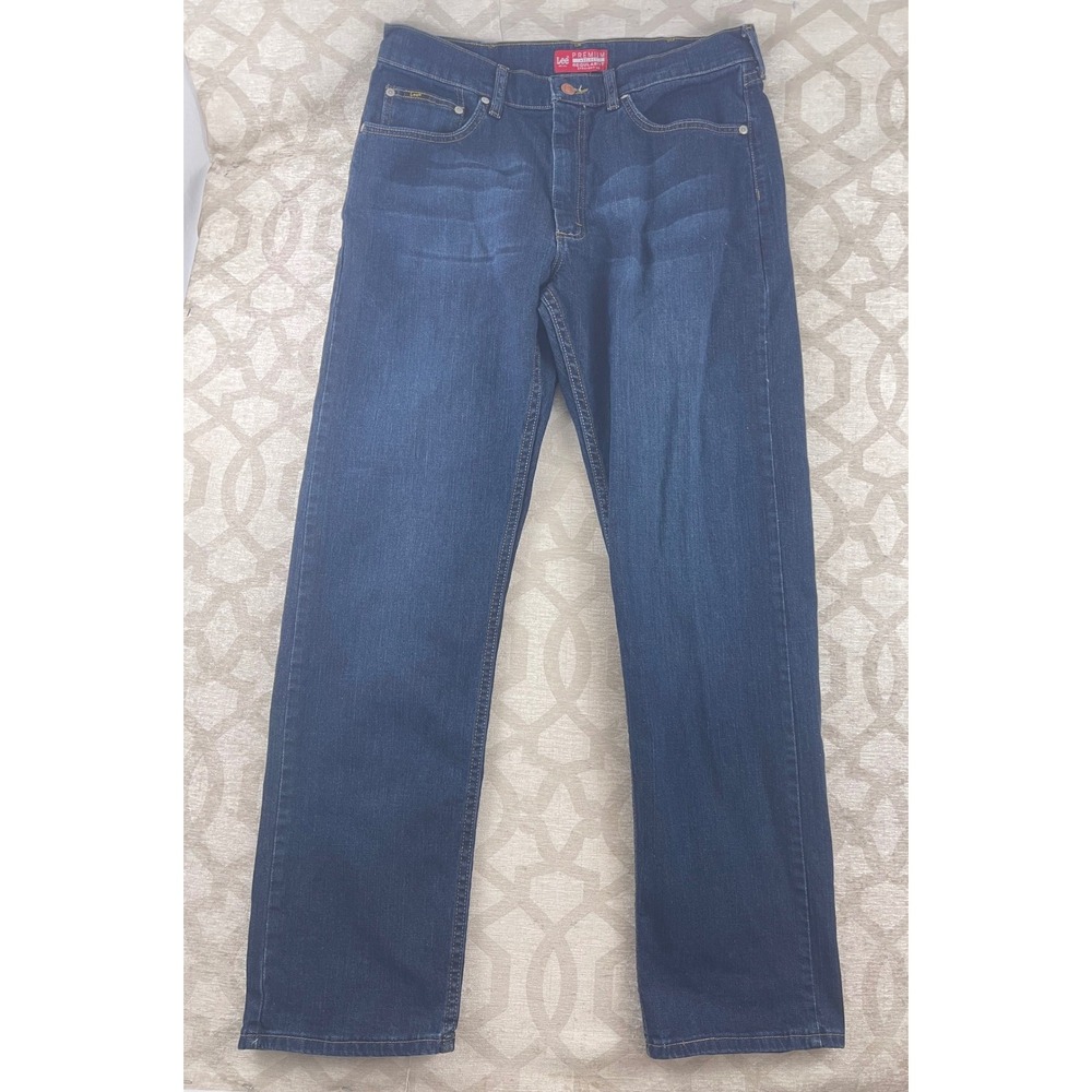 Lee Premium Select Regular Fit Straight Leg Mens Jeans 34x32 Dark Wash 2031926